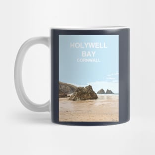 Holywell Bay Cornwall. Cornish gift. Travel poster Mug